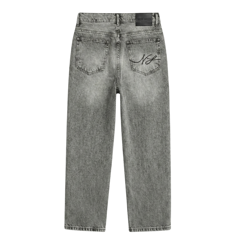 Relaxed Straight Fit Jeans Grey