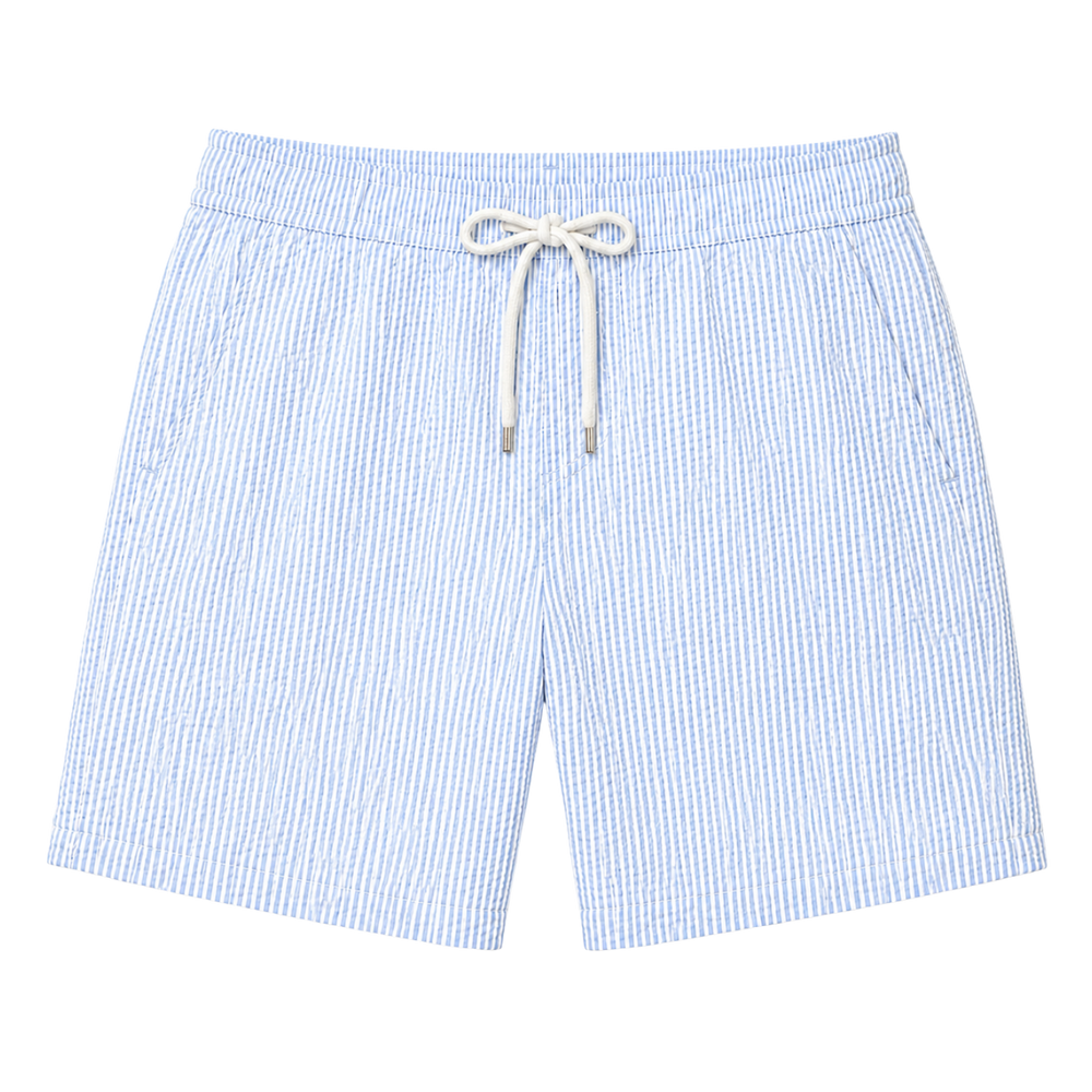 Seersucker Striped Swimshorts