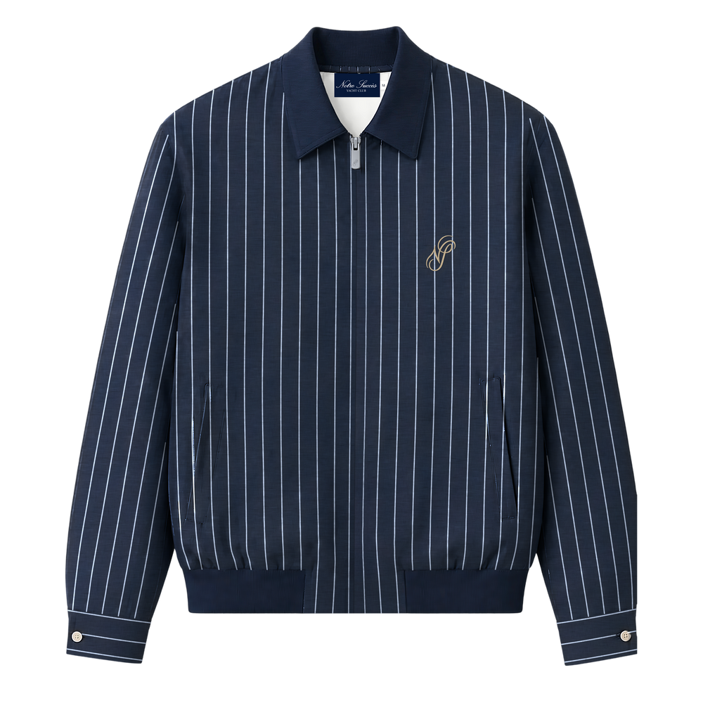 Linen Harrington Overshirt - Navy