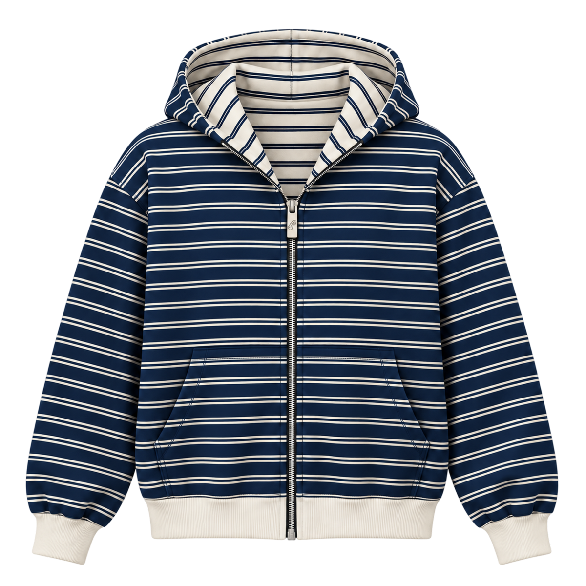 Reversible Striped Zip Up
