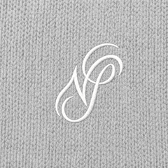 Essential Knit Sweater - Grey - NS embroidery close-up