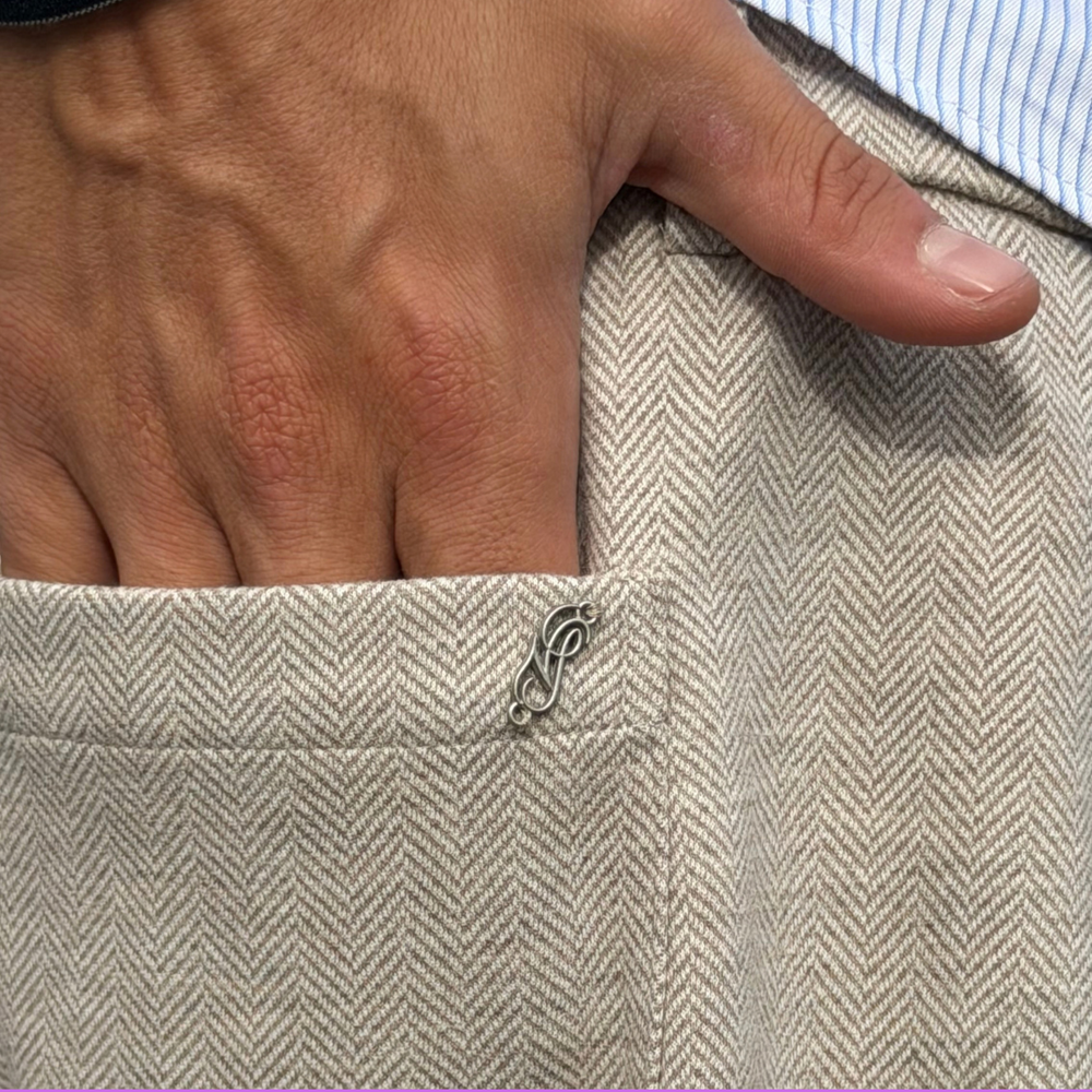 Relaxed Herringbone Pants