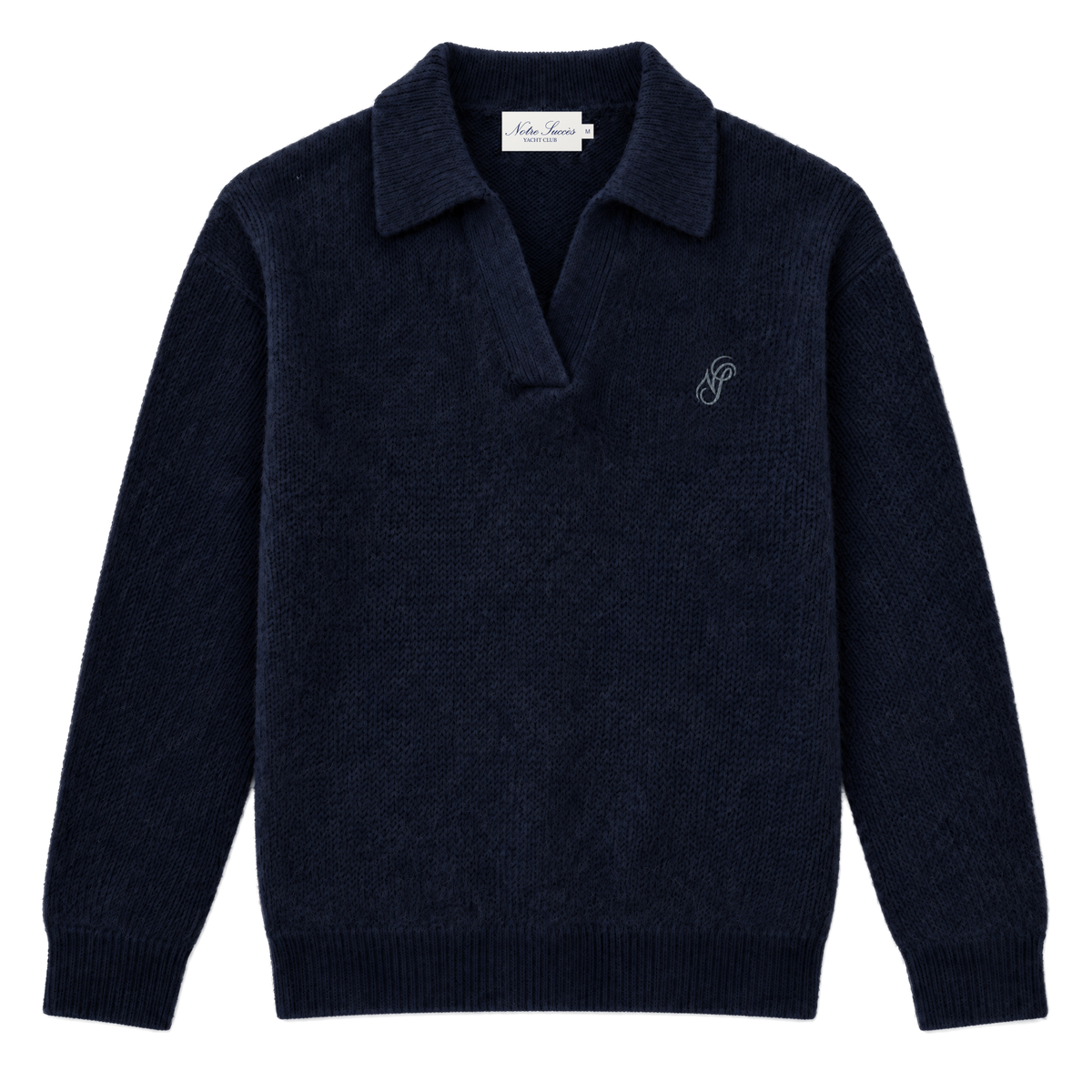 Open Collar Knit Polo