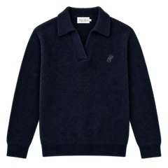 Open Collar Knit Polo