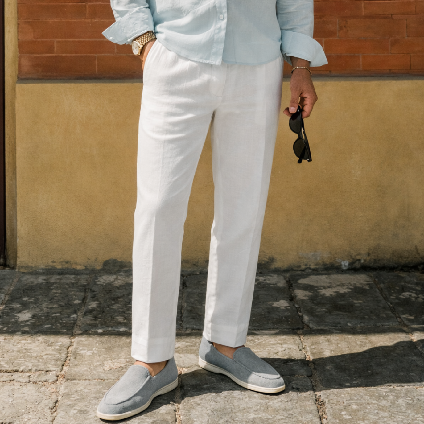 dress shoes with linen pants Linen Pants Elegant Fit