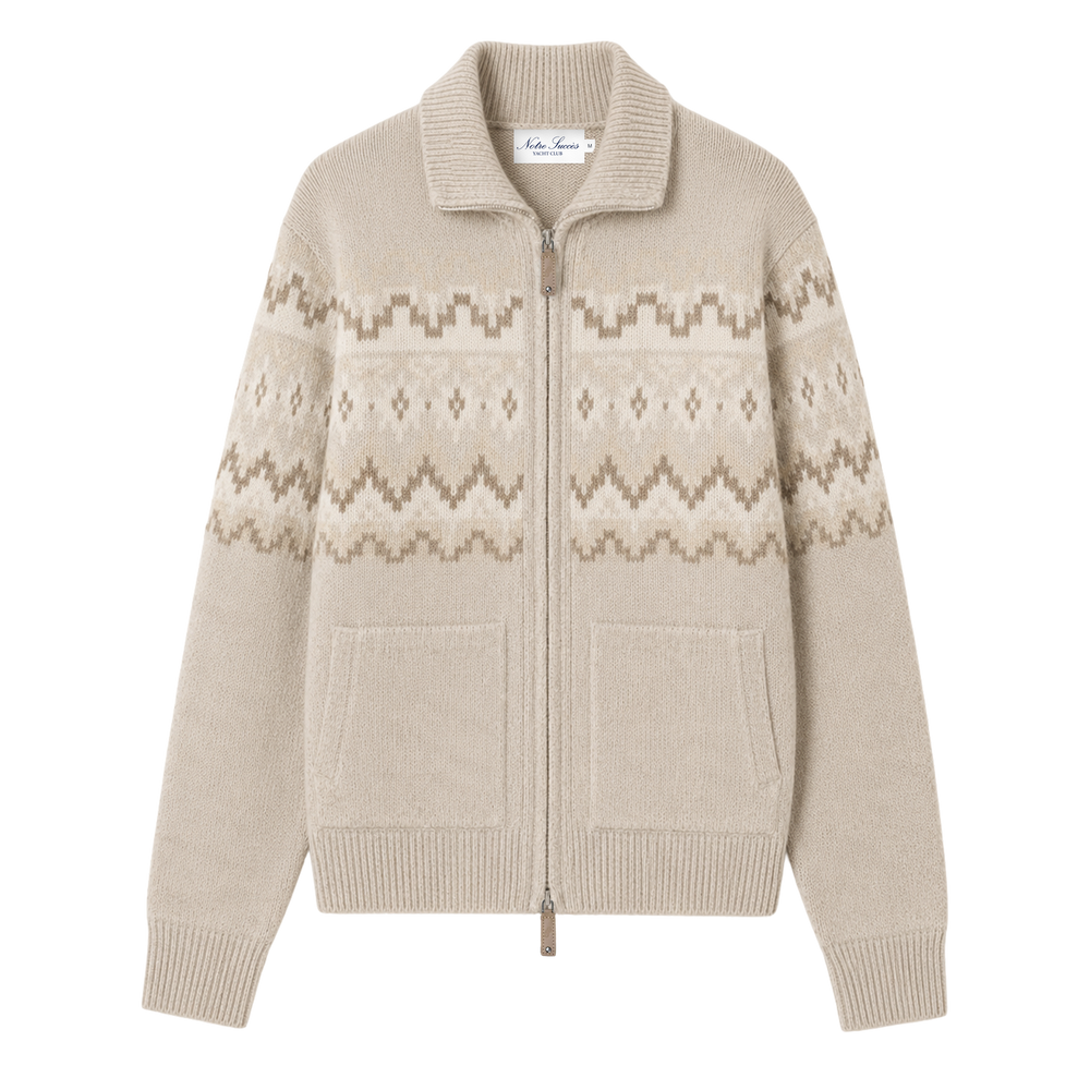 Chalet Wool Zip up - Apricot