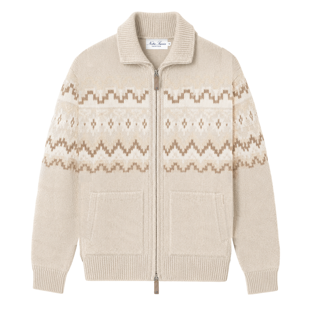 Chalet Wool Zip up - Apricot