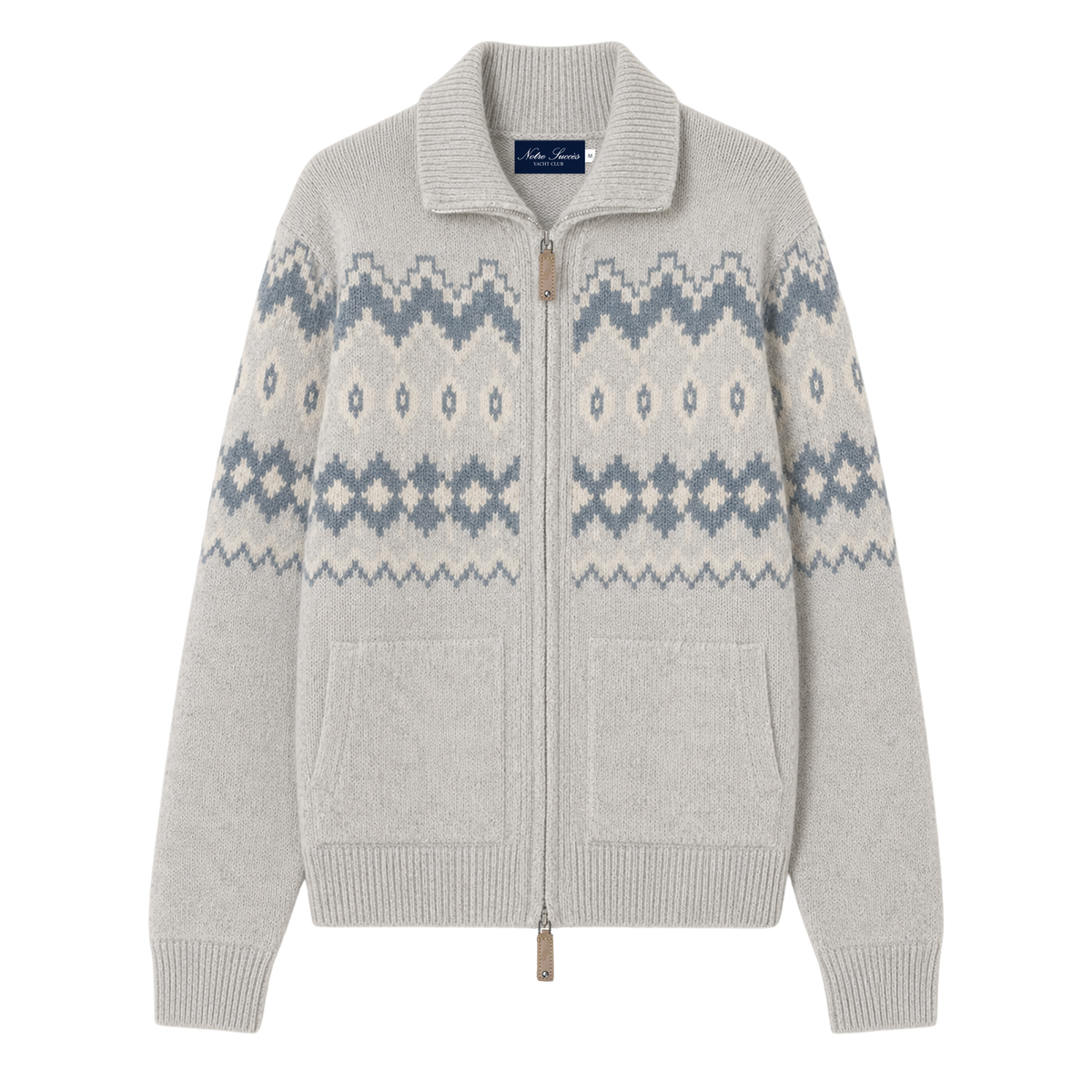 Chalet Wool Zip up - Grey Blue