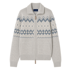 Chalet Wool Zip up - Grey Blue