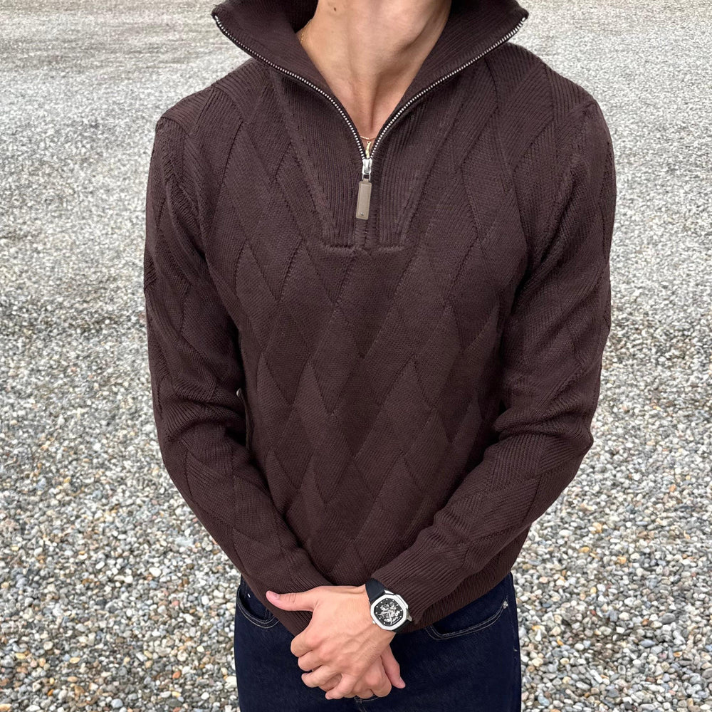 Entangled Quarter Zip - Brown
