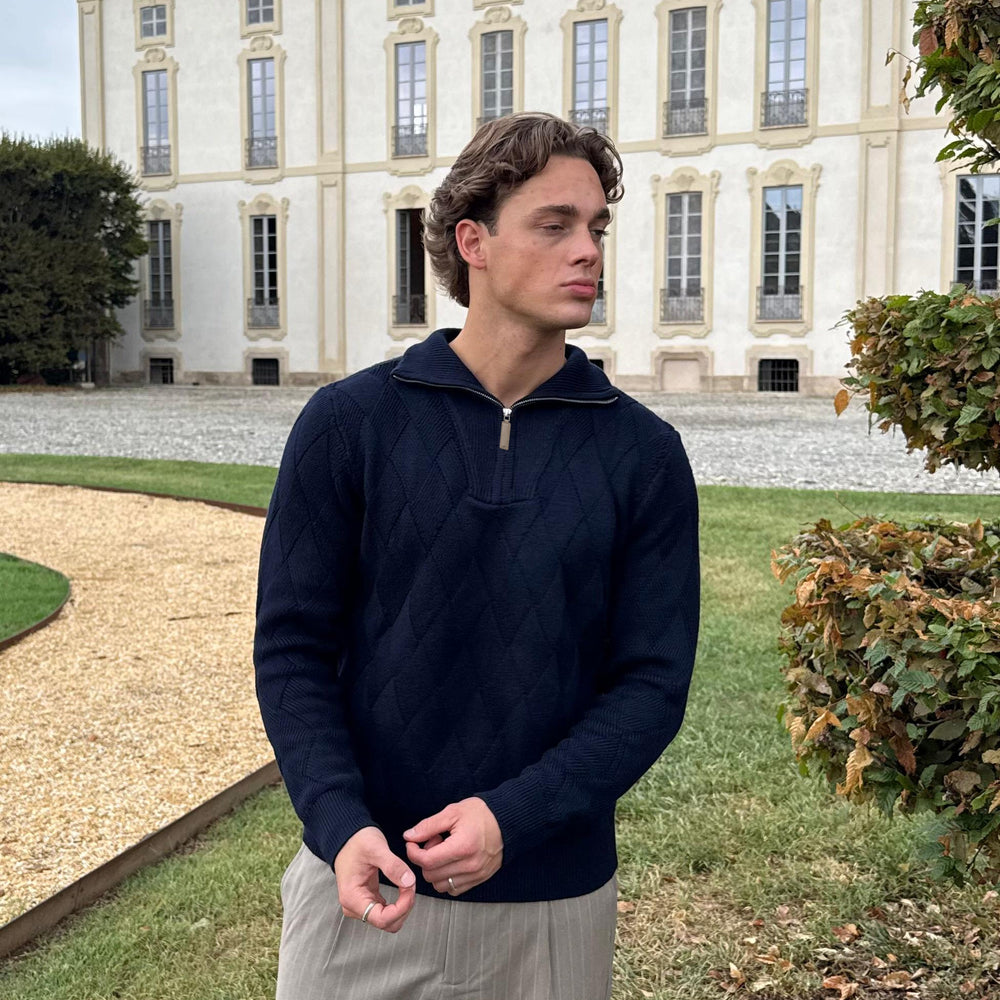 Entangled Quarter Zip - Navy