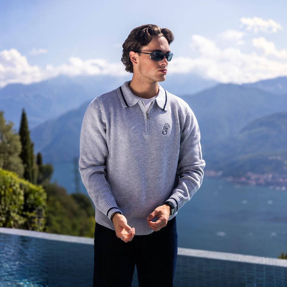 Half-Zip Polo - Grey