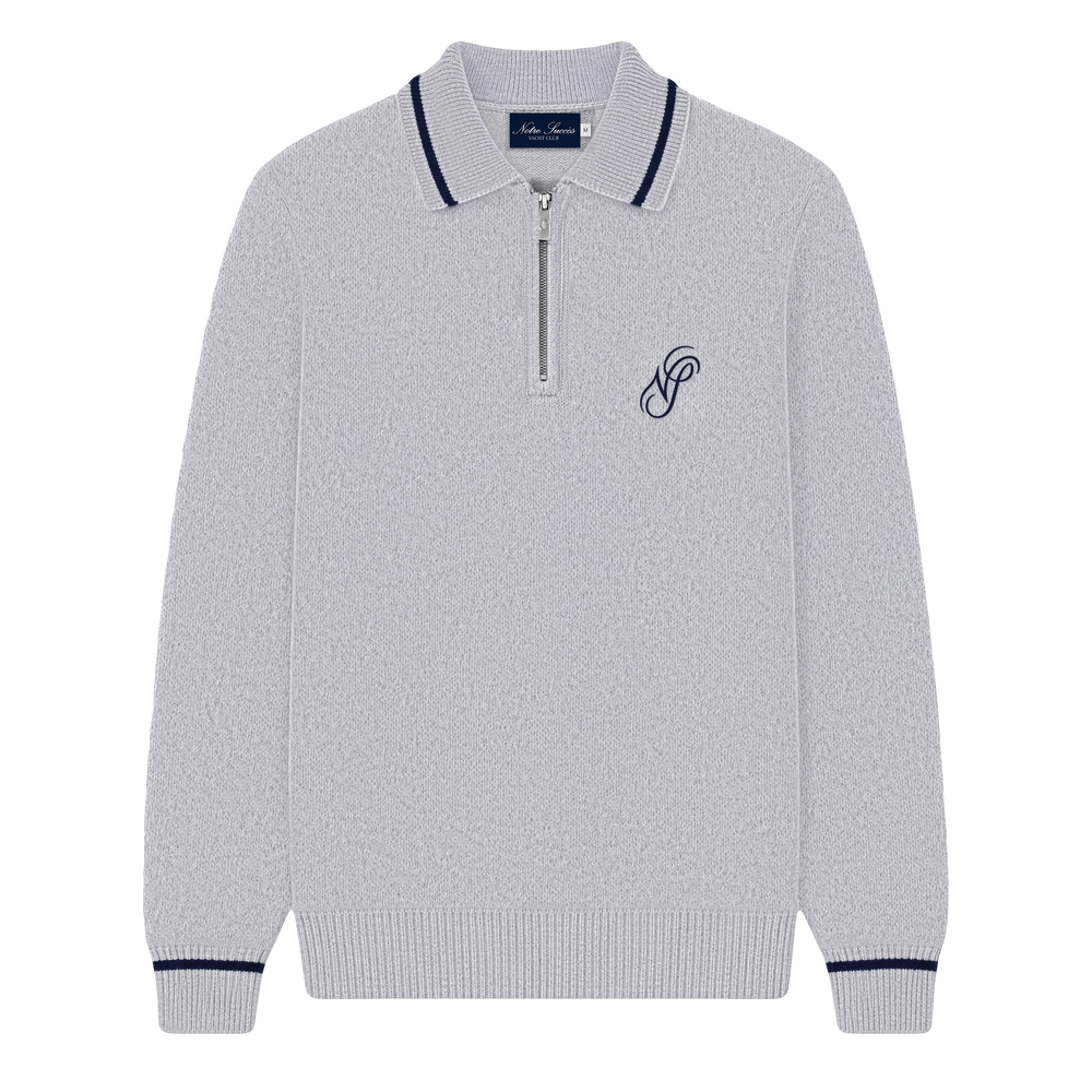 Half-Zip Polo - Grey