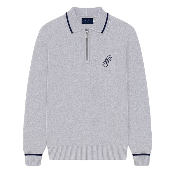 Quarter Zip Polo · Grey