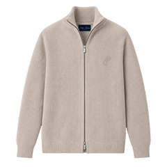 Knitted Zip Up - Beige