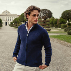 Knitted Zip Up - Navy