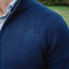 Knitted Zip Up - Navy