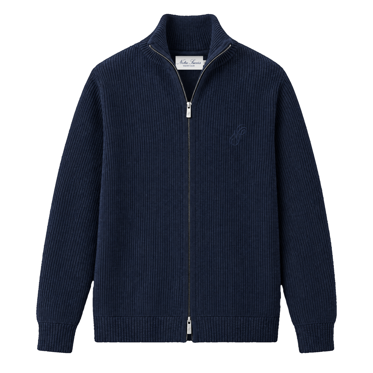 Knitted Zip Up - Navy