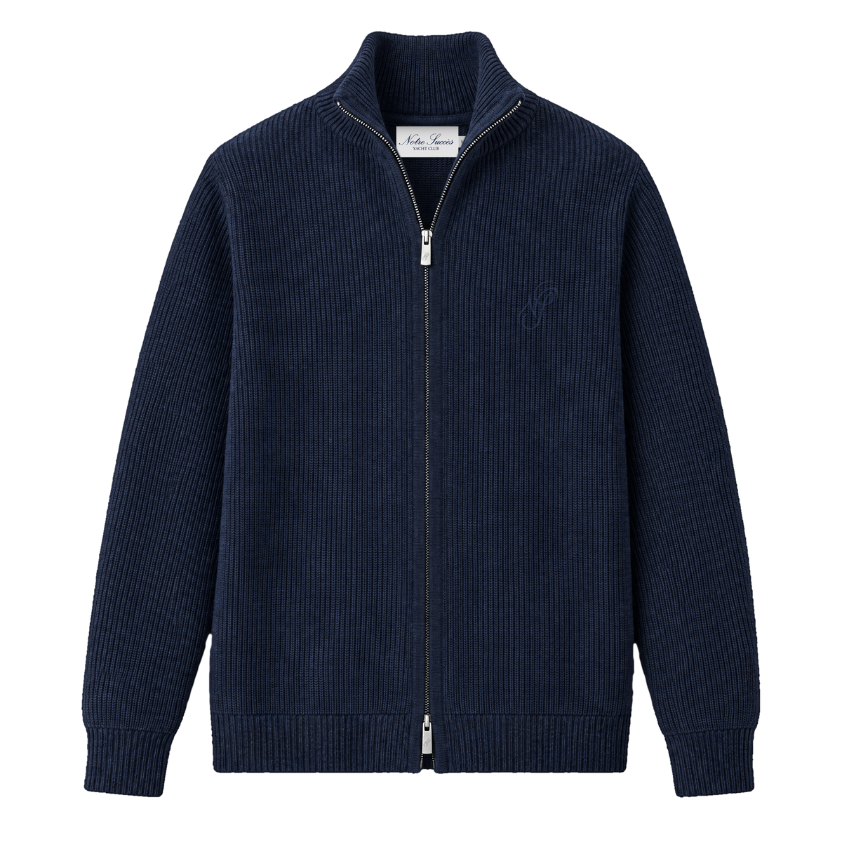 Knitted Zip Up - Navy