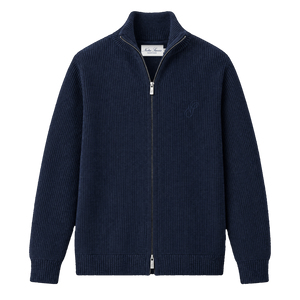 Knitted Zip Up - Navy