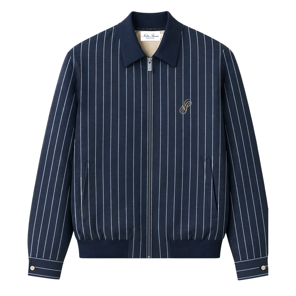Linen Harrington Overshirt - Navy