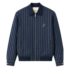 Linen Harrington Overshirt - Navy
