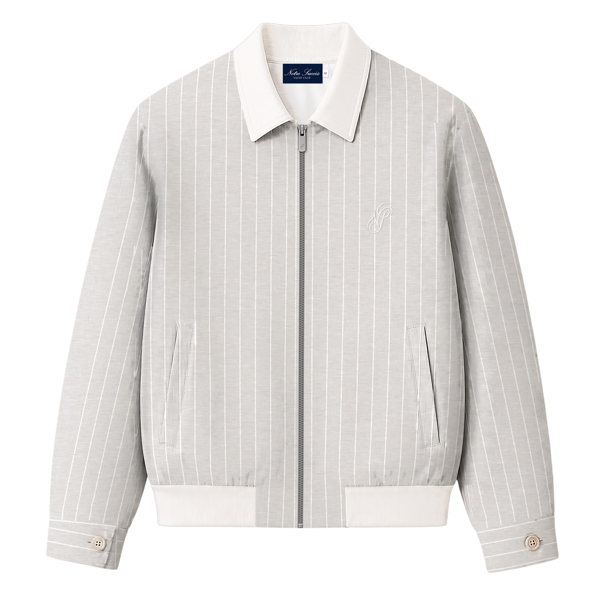 Linen Harrington Overshirt - White