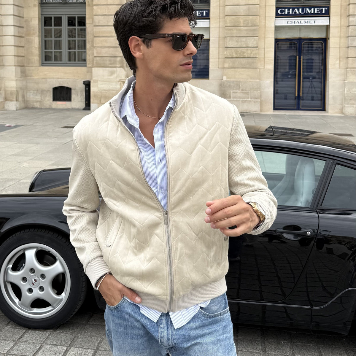 Quilted Suede Jacket