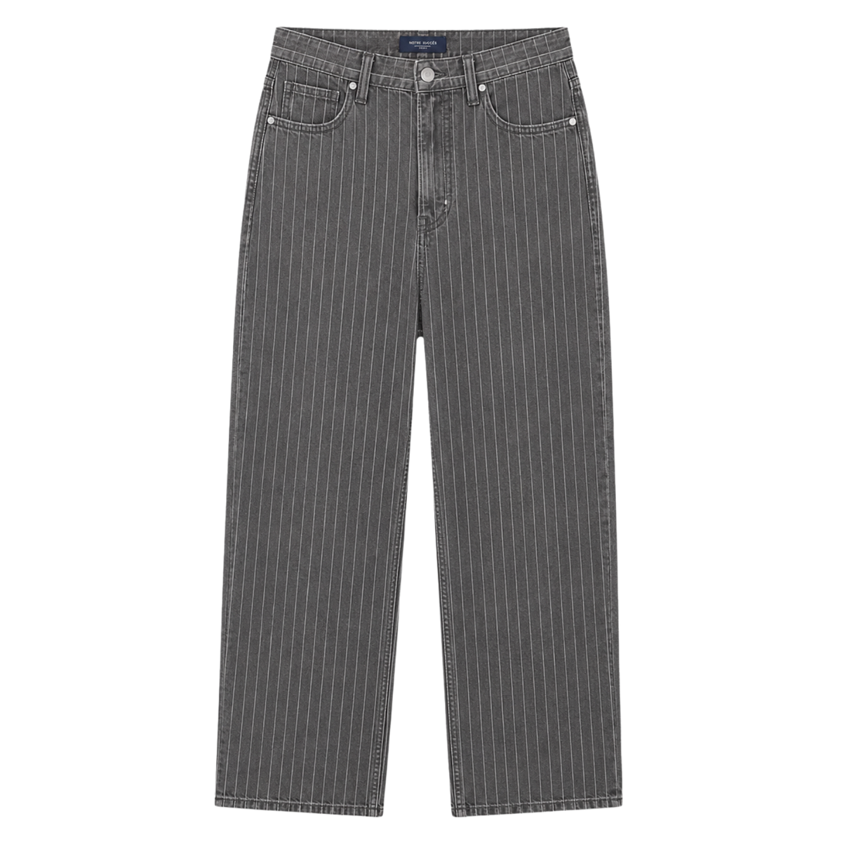 Relaxed Pin Striped Grey Jeans