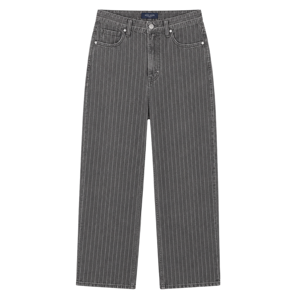 Relaxed Pin Striped Grey Jeans