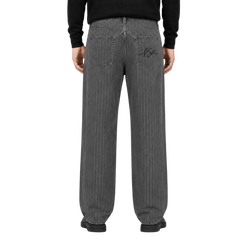 Relaxed Pin Striped Grey Jeans