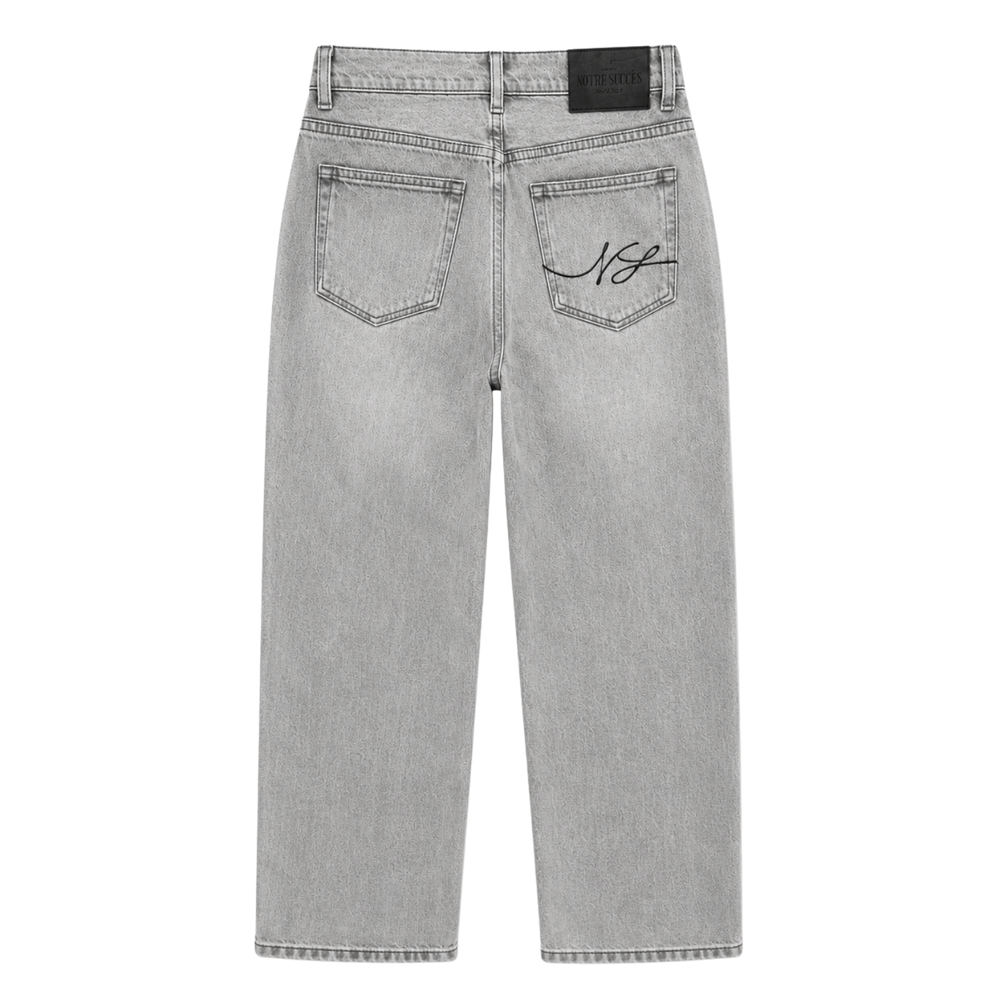 Relaxed Straight Fit Jeans Grey