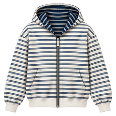 Reversible Striped Zip Up