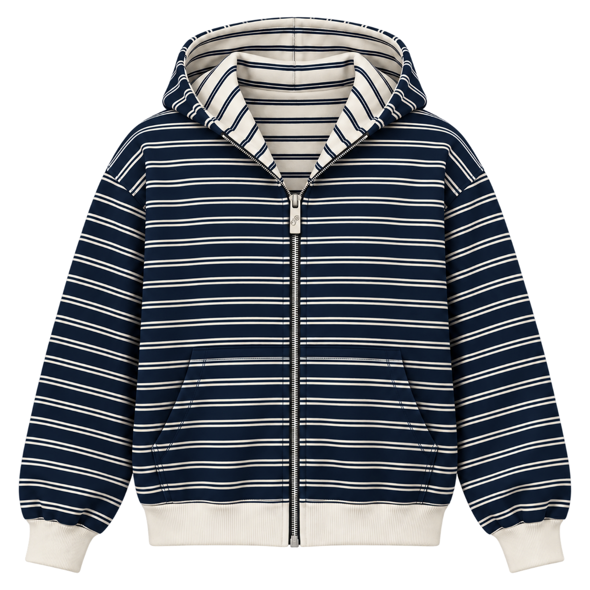Reversible Striped Zip Up