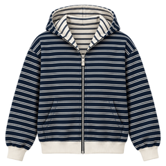 Reversible Striped Zip Up