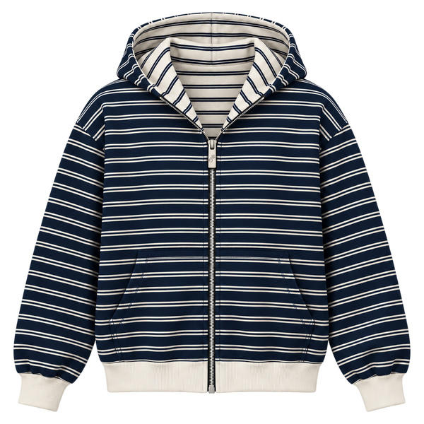 Reversible Striped Zip Up