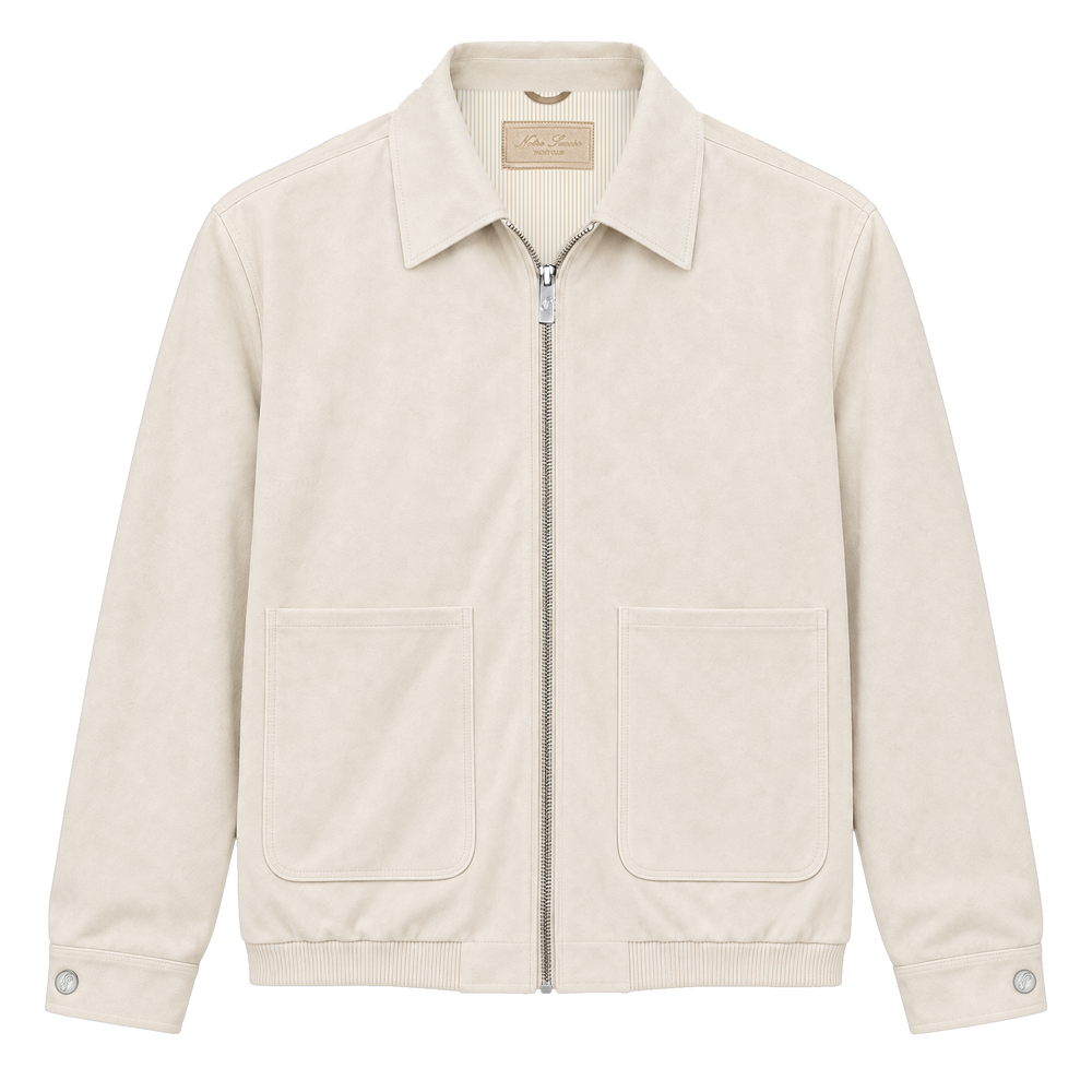 Suede Collar (Check) Jacket - Plain Collar