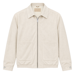 Suede Collar (Check) Jacket - Plain Collar