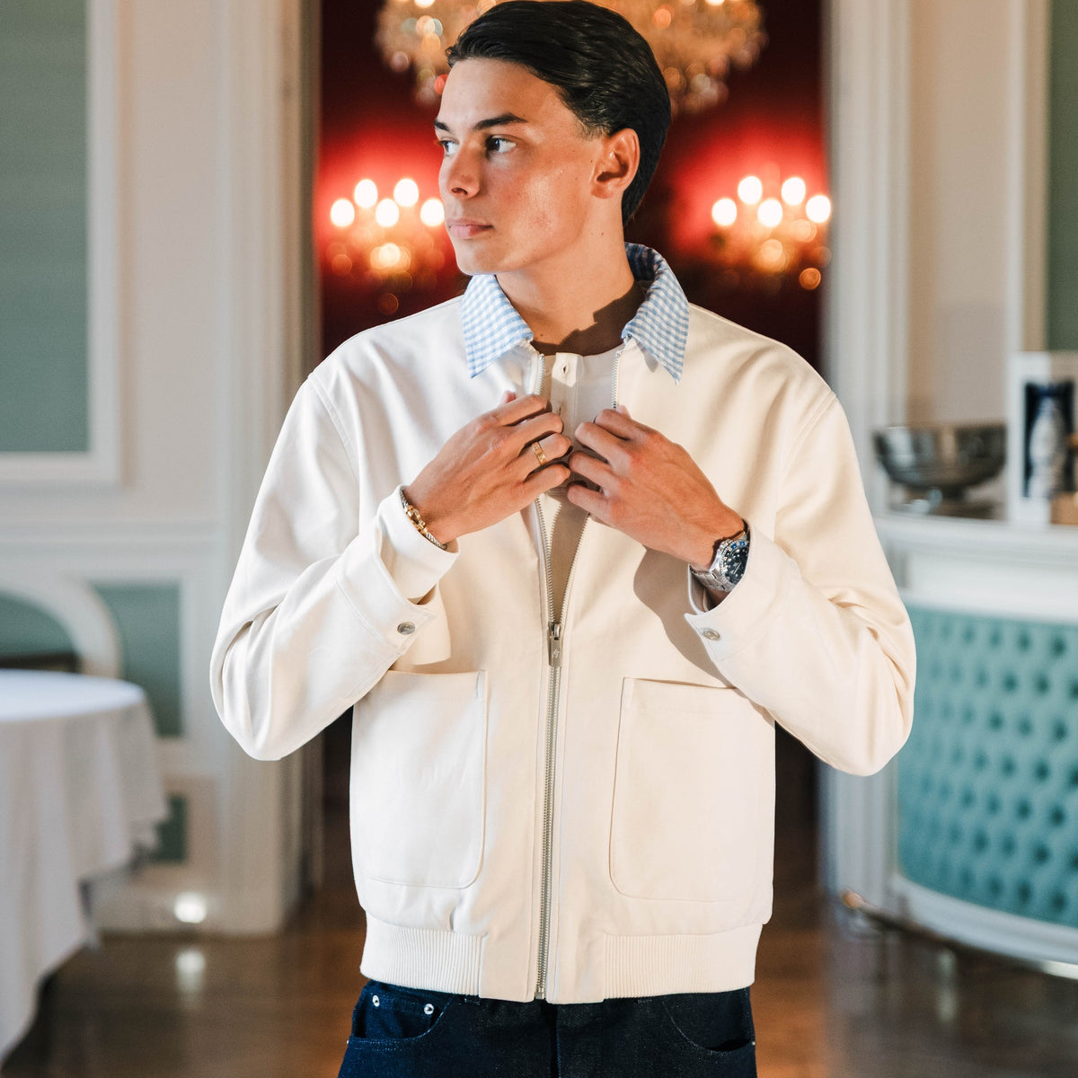 Suede Collar (Check) Jacket