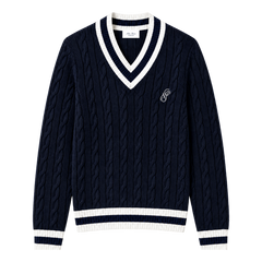 V-Neck Cable Knit Sweater